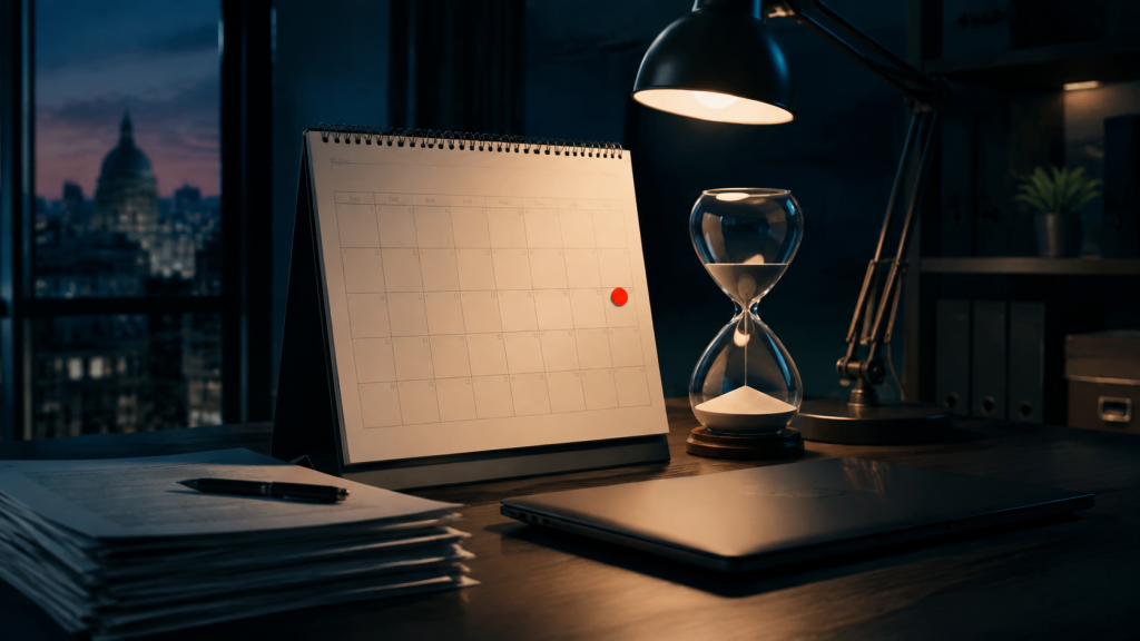 Calendar and hourglass representing Self Assessment tax return deadlines